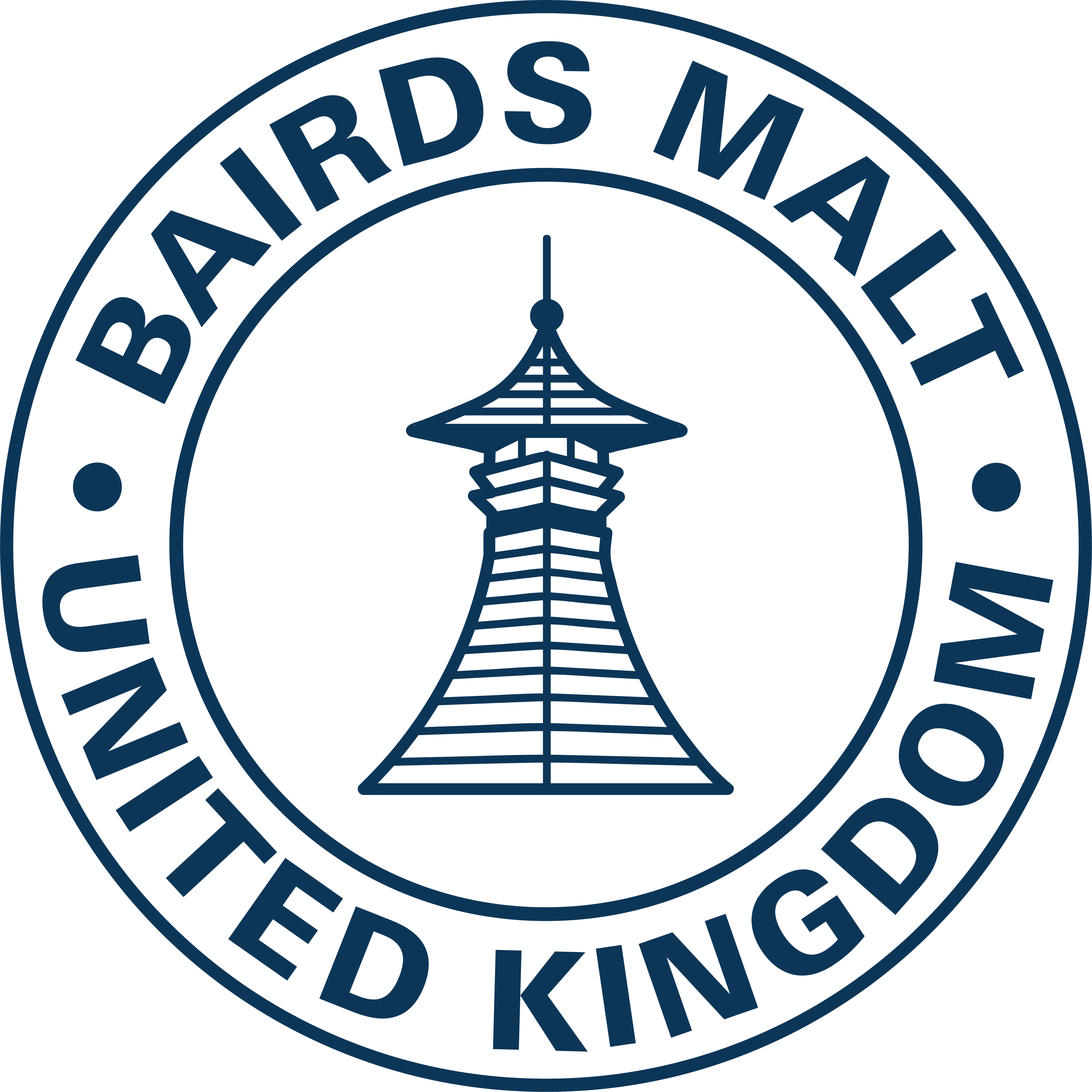 Bairds Malt circular dark logo